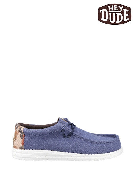 HEYDUDE Blue Wally Palm Jute Shoes (F55660) | £70