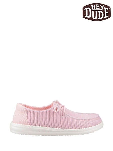 HEYDUDE Pink Wendy Stretch Sox Shoes (F55663) | £50