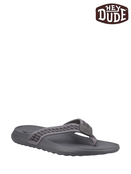 HEYDUDE Myers Flip Nu Prep Black Sandals (F55673) | £40