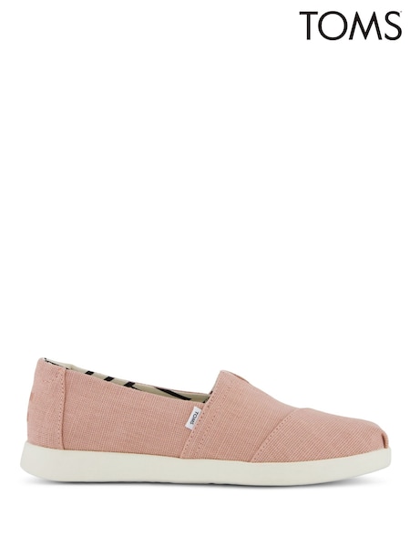 TOMS Pink Alpargata Plus in Café Creme Heritage Canvas (F55688) | £50