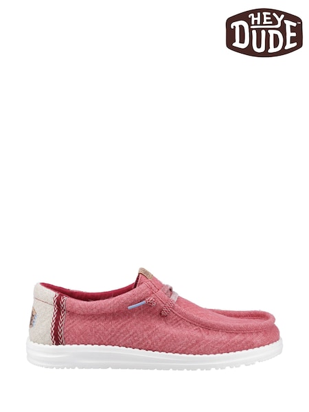 HEYDUDE Red Wally Jute Shoes (F55743) | £65