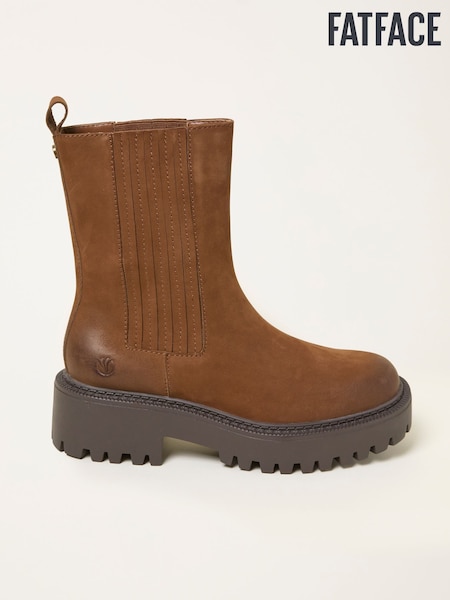 FatFace Tan Brown Chunky Tall Chelsea (F55959) | £79