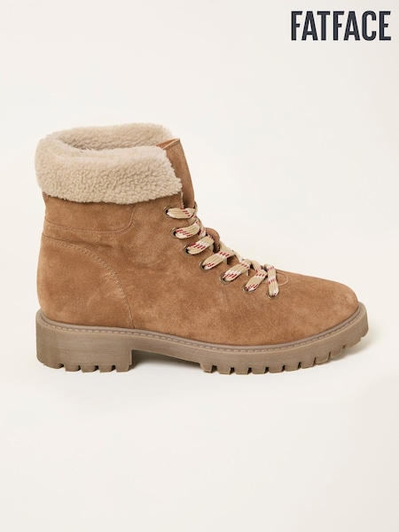 FatFace Tan Brown Furlined Hiker Boot (F55962) | £79