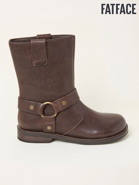FatFace Harriet Chocolate Brown Biker Boot (F55964) | £110