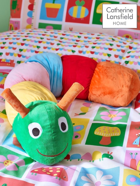 Catherine Lansfield Bright Charlee Caterpillar 3D Shaped Cushion (F56015) | £22