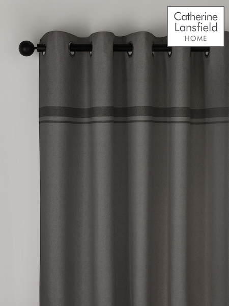 Catherine Lansfield Grey Melville Lined Eyelet Curtains (F56018) | £20 - £50
