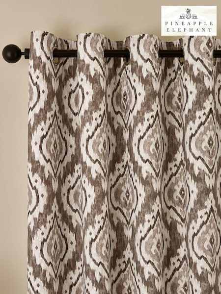 Pineapple Elephant Natural Suri Geo Lined Eyelet Curtains (F56023) | £22 - £53