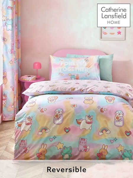 Catherine Lansfield Pastel Forever Together Reversible Duvet Cover Set (F56024) | £14 - £23