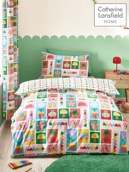 Catherine Lansfield Bright Curious Caterpillar Reversible Duvet Cover Set (F56034) | £14 - £23