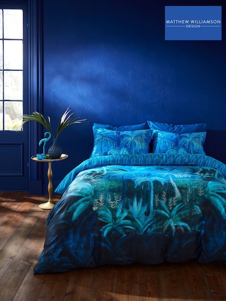 Matthew Williamson Blue Midnight Palms Cotton Sateen Duvet Cover Set (F56045) | £60 - £100