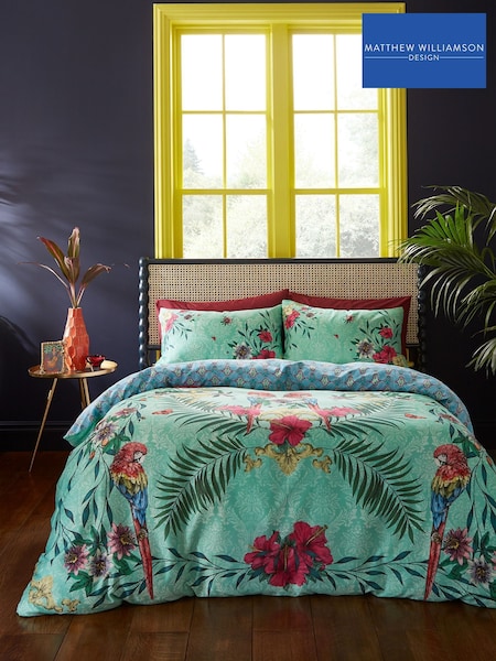 Matthew Williamson Green Paradise Parrot Cotton Sateen Duvet Cover Set (F56058) | £60 - £100