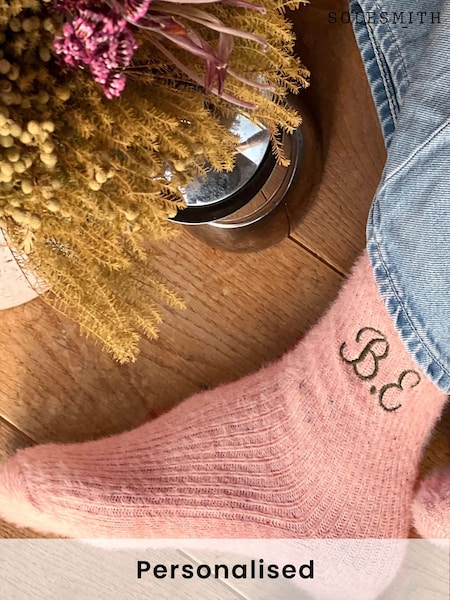 Solesmith Womens Pink Luxury Monogrammed Socks (F56069) | £22