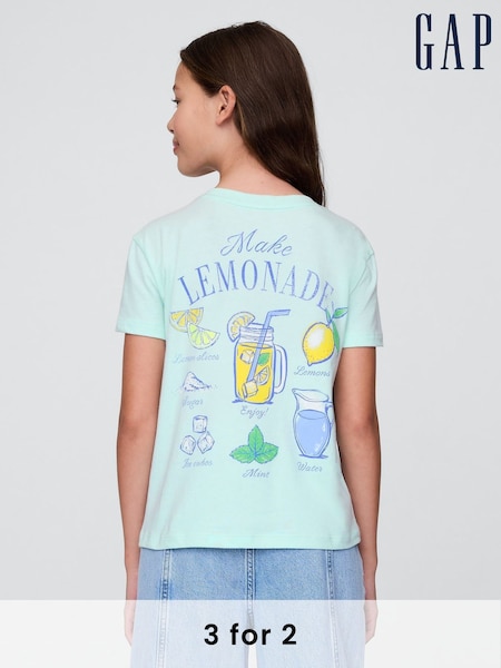 Gap Blue Lemon Short Sleeve Crew Neck Graphic T-Shirt (4-13yrs) (F56147) | £10