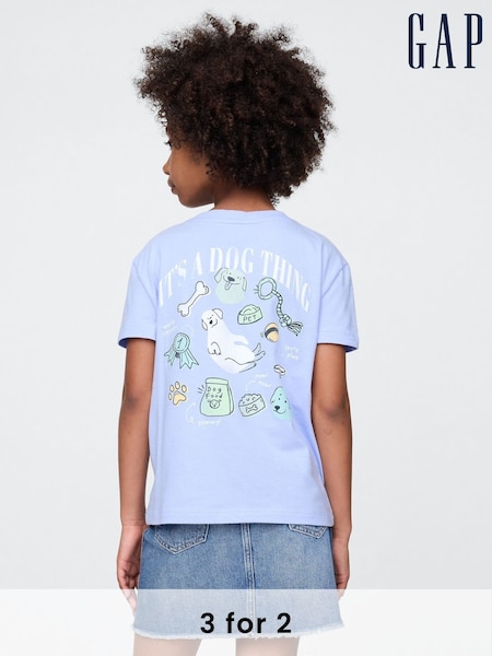 Gap Purple Dog Short Sleeve Crew Neck Graphic T-Shirt (4-13yrs) (F56149) | £10