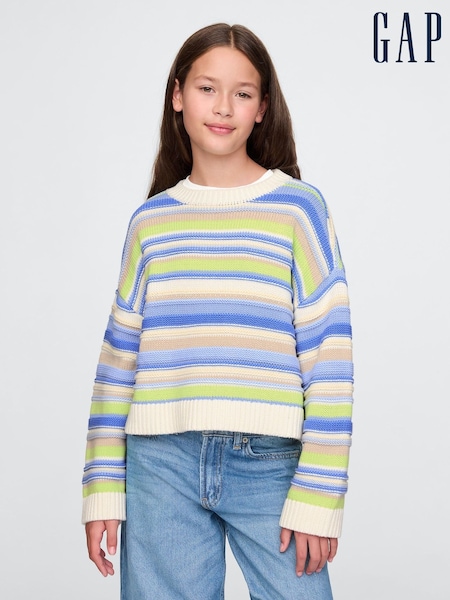 Gap Cream Stripe Boxy Knit Jumper (4-13yrs) (F56157) | £30