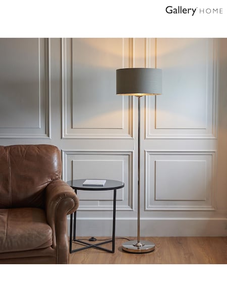 Gallery Home Bright Nickel Highclere Floor Light (F56199) | £110