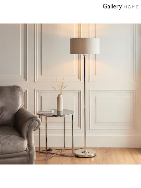 Gallery Home Brushed Chrome Highclere Floor Light (F56206) | £110