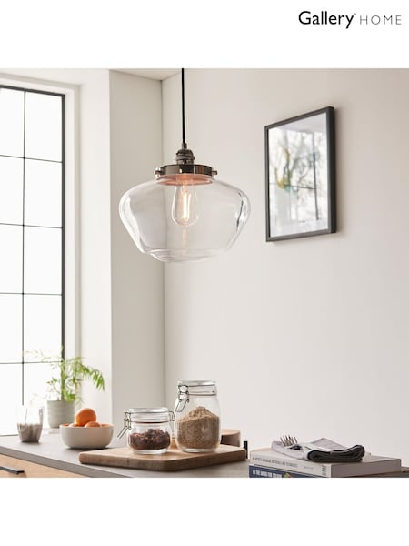 Gallery Home Bright Nickel Camberley Pendant Ceiling Light (F56210) | £142