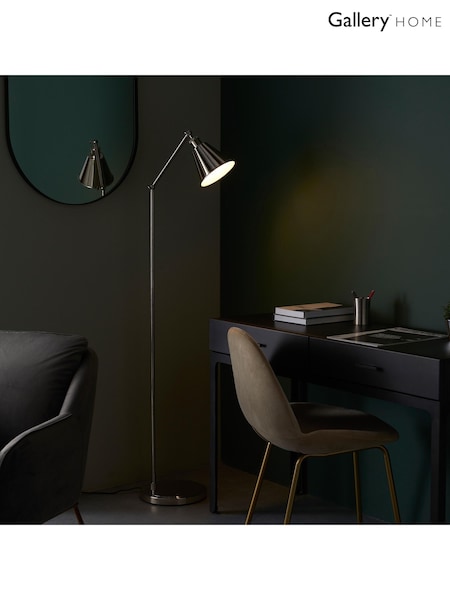 Gallery Home Bright Nickel Hal Floor Light (F56214) | £150
