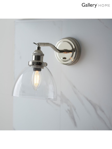 Gallery Home Bright Nickel Hansen Wall Light (F56226) | £80