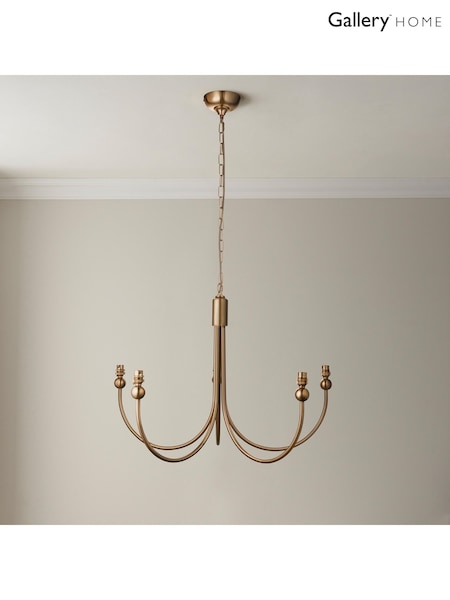 Gallery Home Brass Santiago 5 Light Pendant Ceiling Light (F56227) | £220