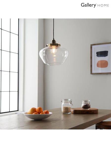 Gallery Home Antique Brass Camberley Pendant Ceiling Light (F56233) | £142