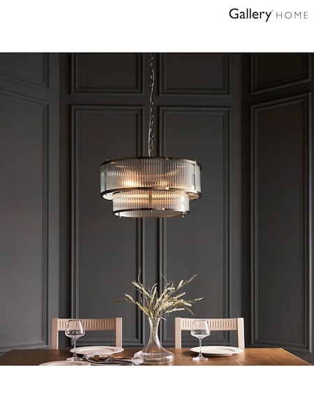 Gallery Home Antique Brass Ridgeton 5 Light Pendant Ceiling Light (F56236) | £180