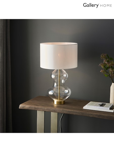 Gallery Home Bright Nickel Kelda Shaped Table Lamp (F56244) | £180