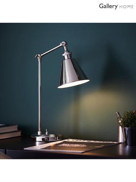 Gallery Home Bright Nickel Hal Table Lamp (F56247) | £90