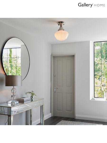 Gallery Home Bright Nickel Camberley 1 Light Ceiling Light (F56256) | £100