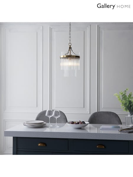 Gallery Home Antique Brass Marietta 1 Pendant Ceiling Light (F56265) | £120
