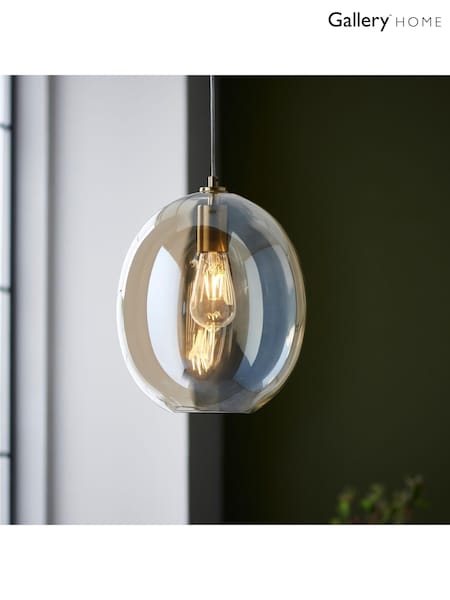 Gallery Home Satin Brass Kelda Shaped Pendant Ceiling Light (F56273) | £100