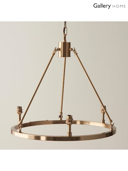 Gallery Home Brushed Brass Chester 3 Light Pendant Ceiling Light (F56285) | £180