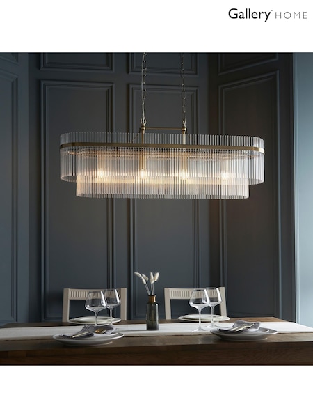Gallery Home Antique Brass Marietta 4 Light Pendant Ceiling Light (F56292) | £390