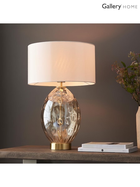 Gallery Home Champagne Elin Dimple Table Lamp (F56297) | £160