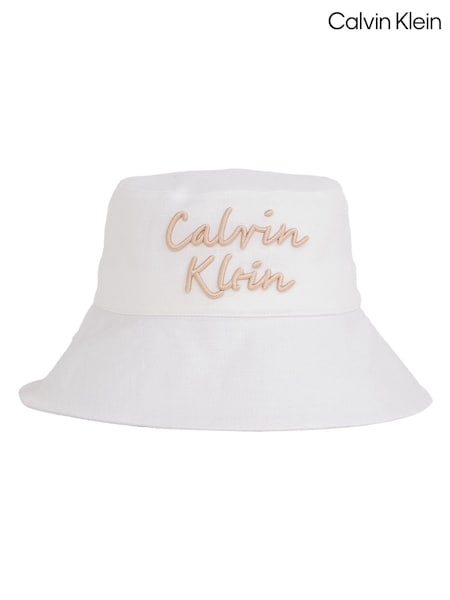 Calvin Klein White Bucket Hat (F56346) | £32