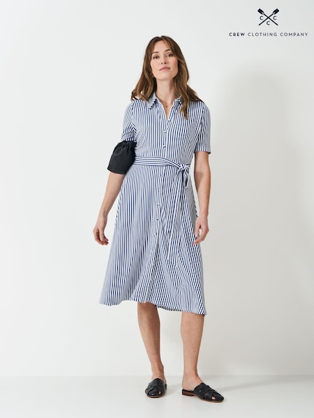 Crew Clothing Company Blue Emma Jersey Shirt Dress (F56404) | £69