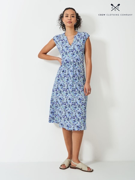 Crew Clothing Blue Nina Sleeveless Jersey Dress (F56418) | £65