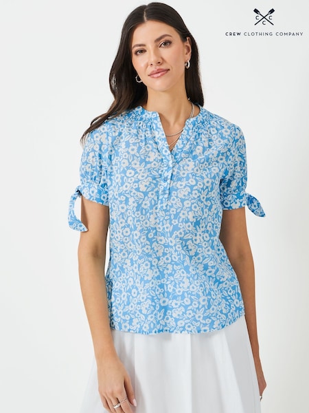 Crew Clothing Company Blue Lucie Floral Print Blouse (F56421) | £49