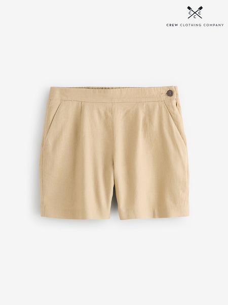 Crew Clothing Natural Linen Blend Wide Leg Shorts (F56429) | £45