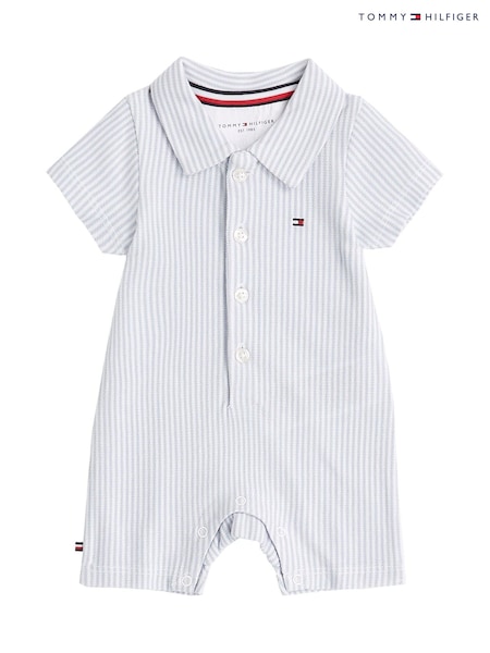 Tommy Hilfiger Blue Stripe Baby 100% Cotton Jumpsuit (F56442) | £55