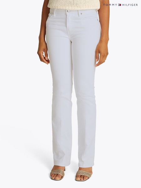 Tommy Hilfiger White Mid Rise Bootcut Jeans (F56461) | £110