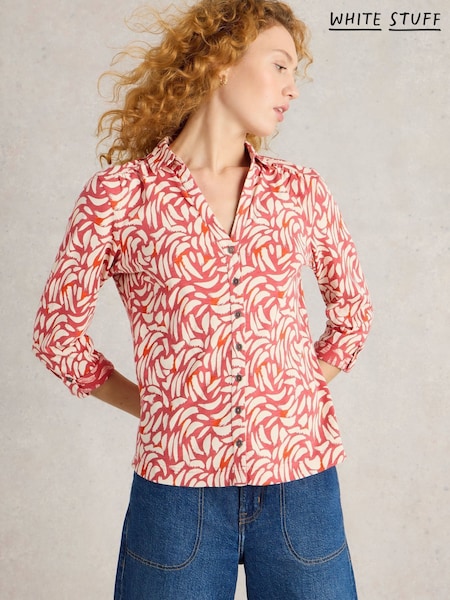 White Stuff Pink Annie 100% Cotton Jersey Shirt (F56481) | £45