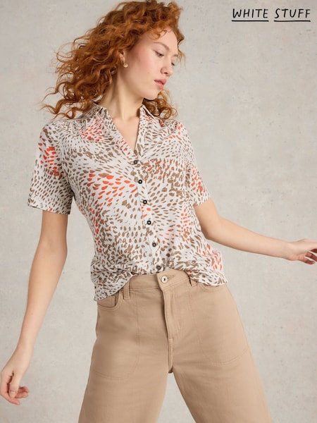 White Stuff Grey 100% Cotton Annie Jersey Shirt (F56484) | £39