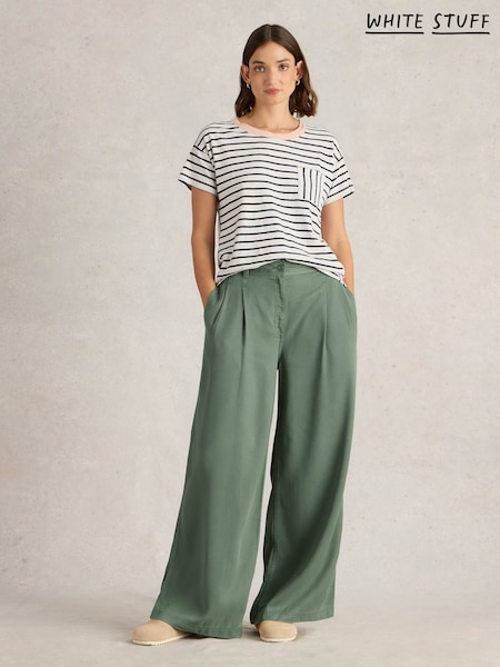 White Stuff Green Sasha Wide Leg Trousers (F56490) | £69