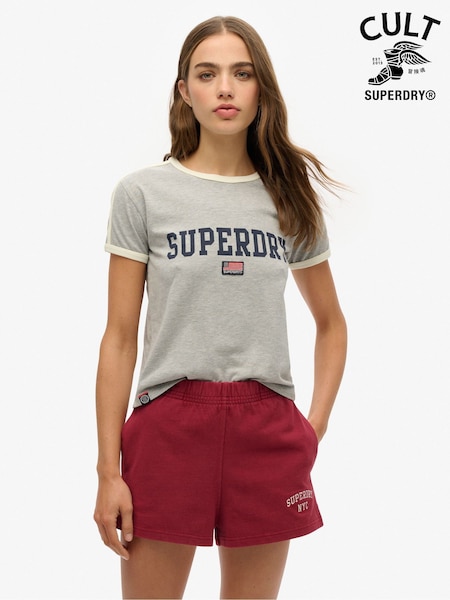 Superdry Grey Athletic Essential Stripe T-Shirt (F56603) | £27