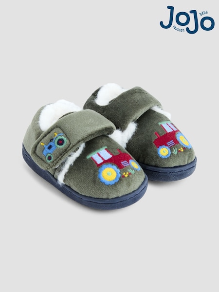 JoJo Maman Bébé Green Slipper Shoes (F56609) | £17.50