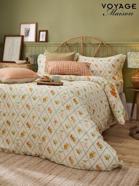 Voyage Maison Orange Peach Harvest Printed Duvet Set (F56631) | £58 - £72