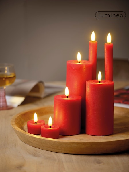 Lumineo Red Set of 7 LED Candles (F56791) | £27