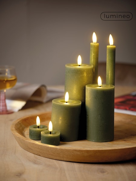 Lumineo Green Set of 7 LED Candles (F56792) | £27